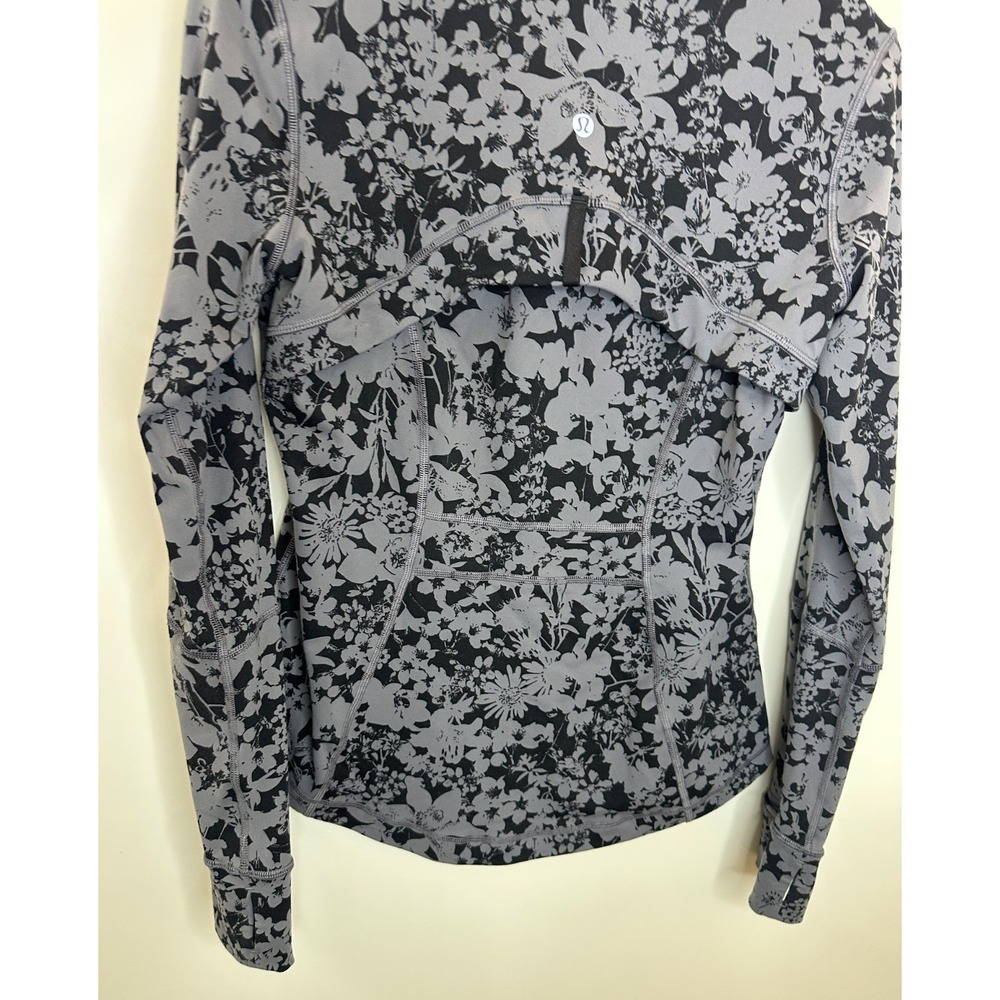 Lululemon Define Jacket Efflorescent Nebula Black Floral Full Zip Stretch Size 8 - Picture 10 of 12